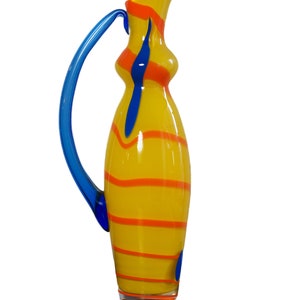ORRefors Krug Karaffe nummeriert und datiert, Glas Saft Karaffe, Orrefors Vase, Orrefors Schweden, moderne Glasvase, 1960er Jahre