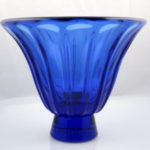 DAUM Nancy Vase ART DECO blue glass vase, cobalt glass vase, cross of lorraine ,art nouveau vase,mcm vase, iridescent vase