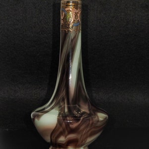 Loetz Onyx Vase Interlaced Enameling early Loetz Vase Victorian LoetzVase art glass vase stone imitation loetz islamic gilded bohemian glass