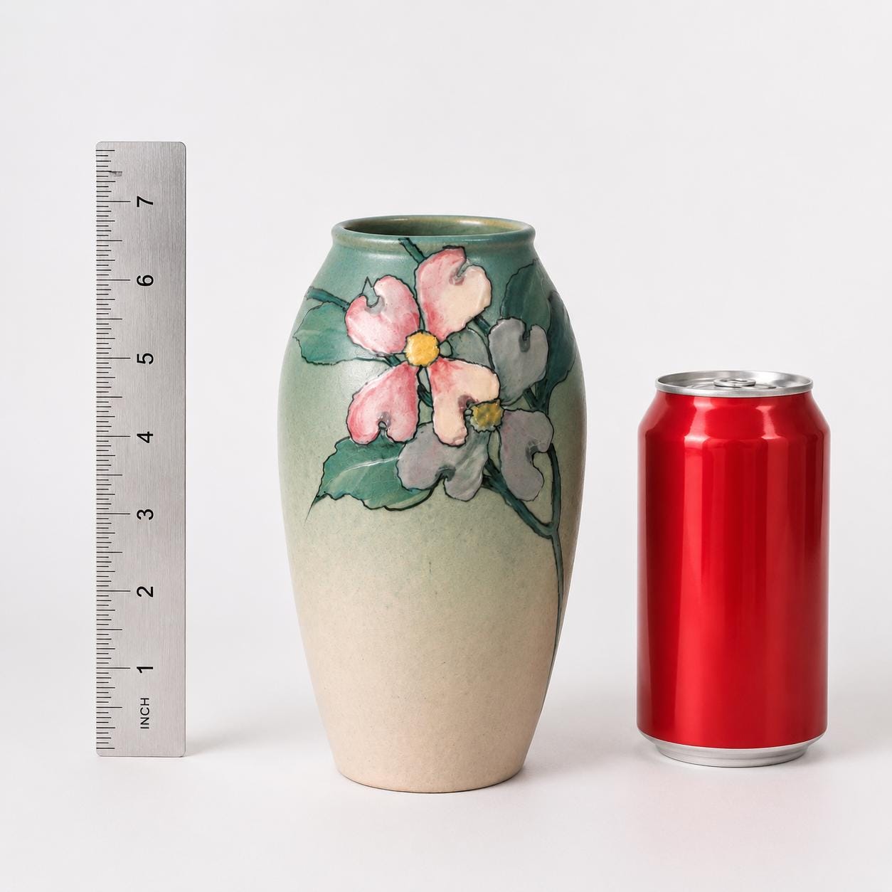 Weller Hudson Dogwood Vase: Sarah Timberlake Signed Arts & Crafts