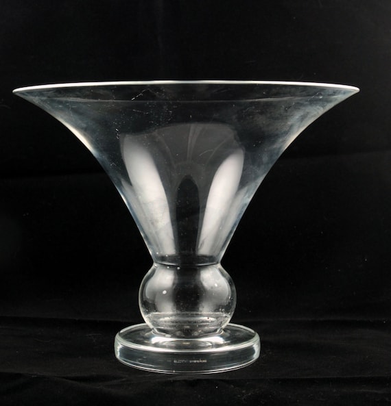 Vintage Steuben Glass Heritage Flared Crystal Vase W Ball Stem Etsy