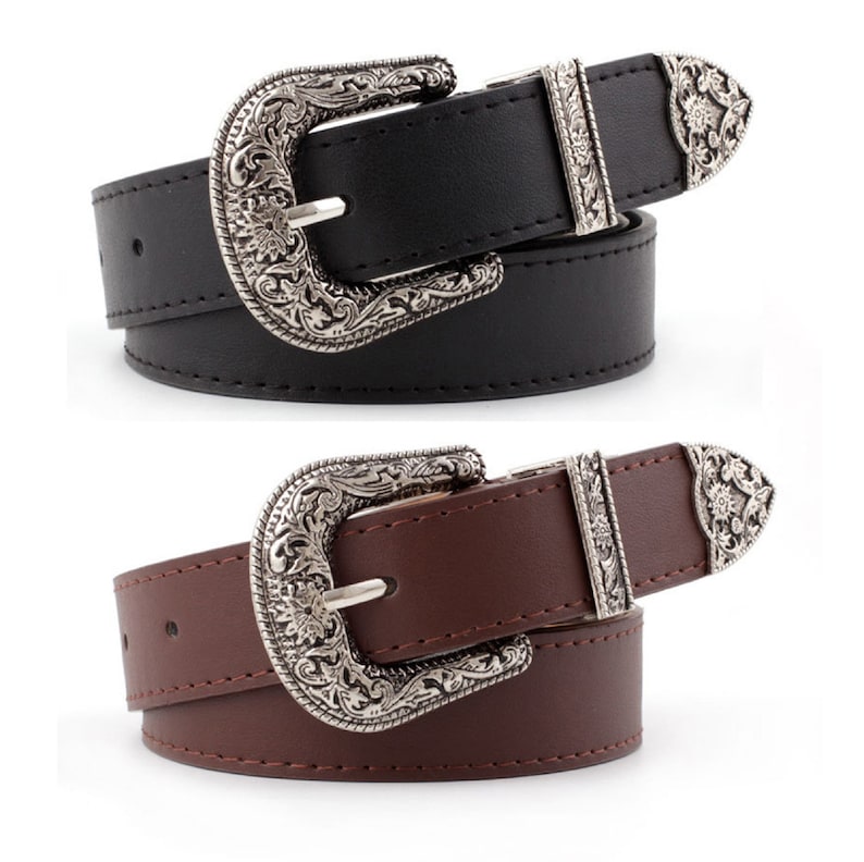 Westernleatherbeltswomen Vintage Waistbelts With Hollow Etsy