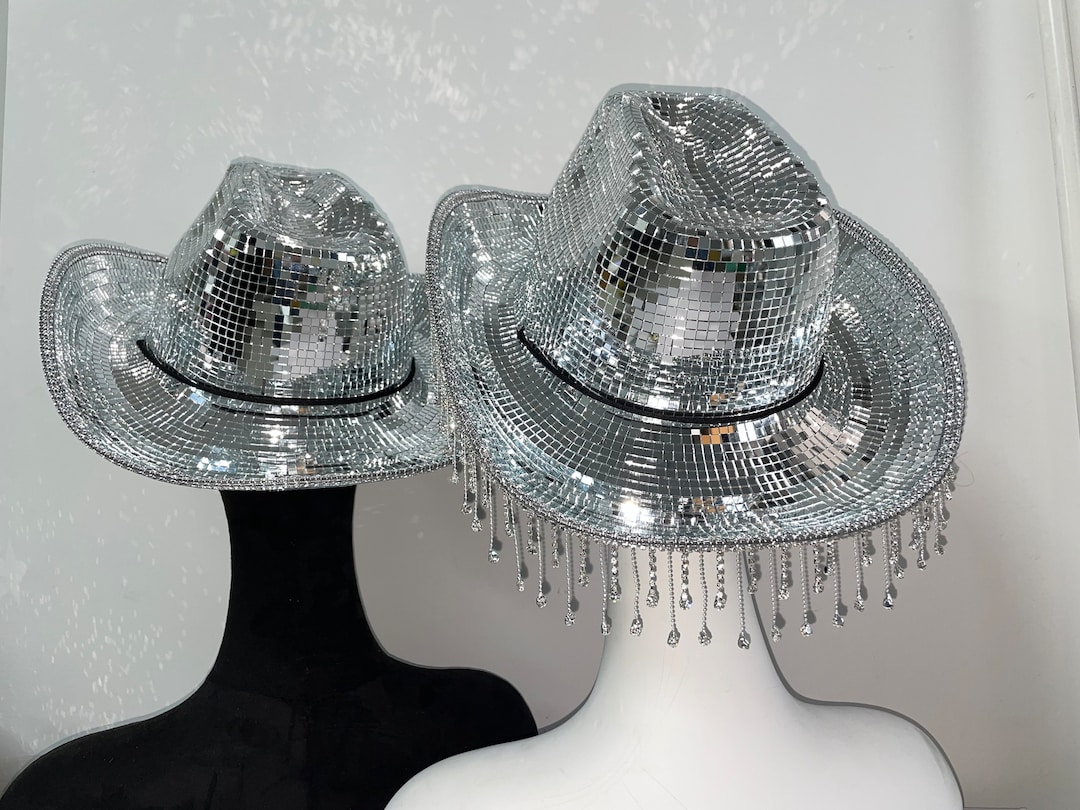 Disco Cowboy Hat Disco Ball Hat Bachelorette Hat Mirror Disco Tiles
