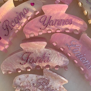 Colour Changing Personalized Hair Claw,Hair Clips, Hair Barrettes,diamont Hair Claw, Hair accessories,Custom name Hair clips,wedding gift