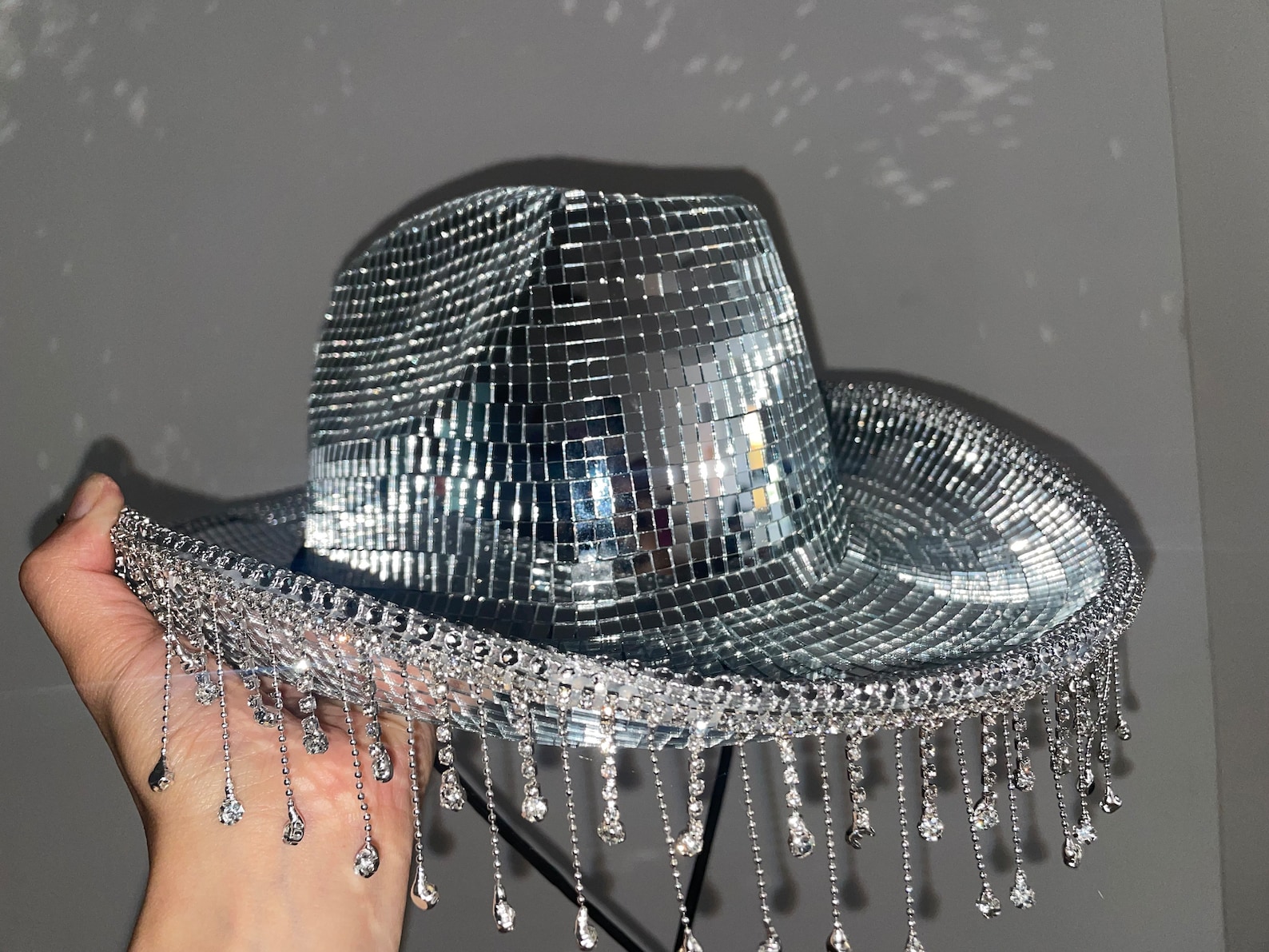 Diamond Disco Cowboy Hat, Mirror Ball Hat, Bachelorette Hat Sparkly