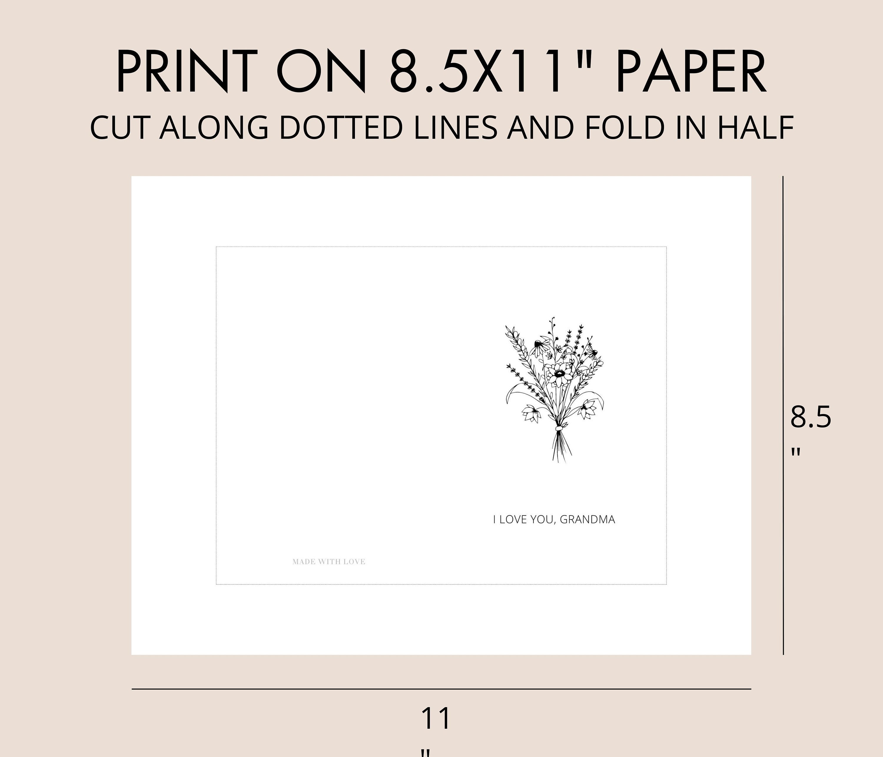 Printable Mothers Day Card for Grandma, 4x6 &amp; 5x7 In - Etsy