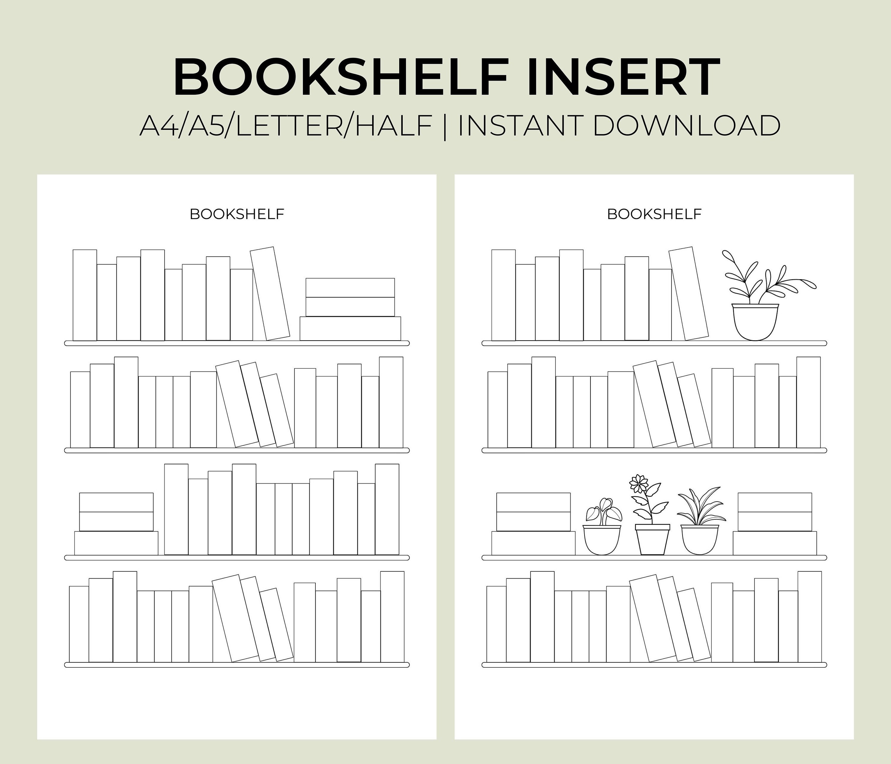 Bookshelf Printable Template, Reading Tracker, A5/a4/letter/half PDF Etsy Bookshelf Printable Template, Reading Tracker, A5/a4/letter/half PDF Etsy