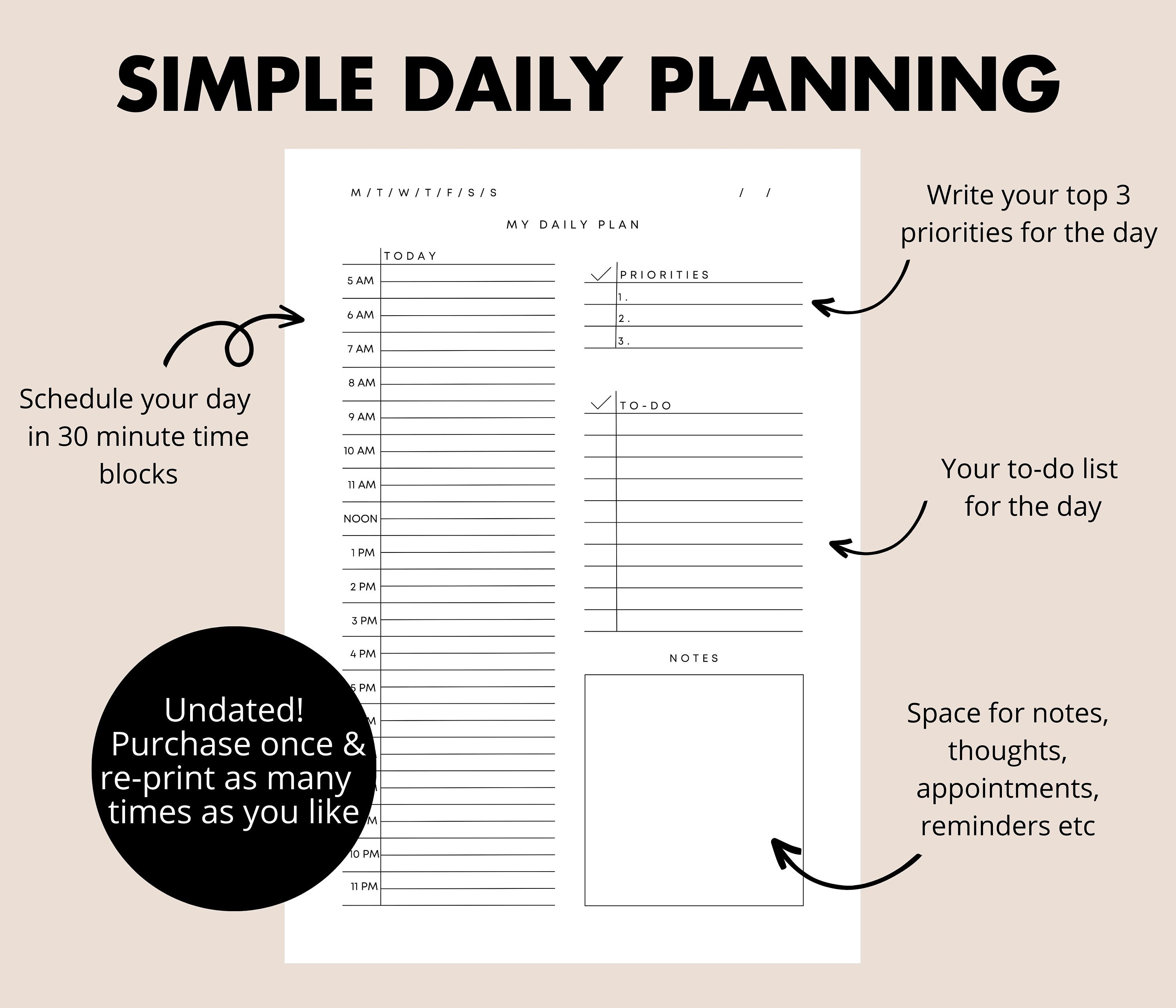 Daily Planner Printable to Do List Minimalist Military - Etsy Canada