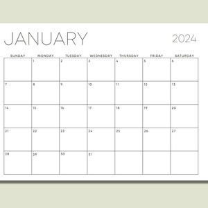 2024 Monthly Calendar Printable, A4/A5/A3/Letter, Sunday & Monday Start PDF