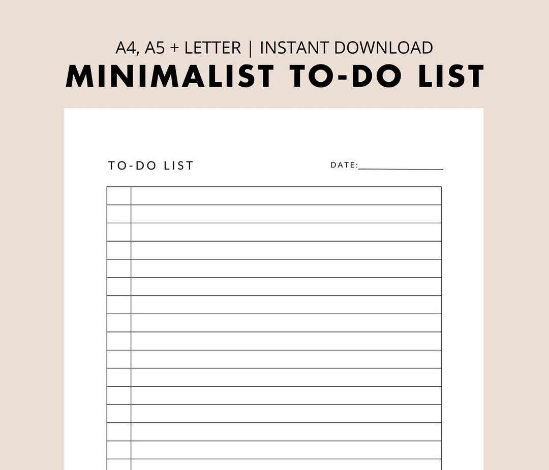 To Do List Minimalist Daily Planner Printable, ADHD Planner Printable ...