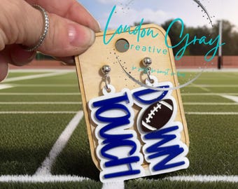 Game Day Earrings | Touchdown Football Dangle Earrings | School Spirit Jewelry | Handmade Fan Gift for Women