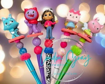 Handmade Beaded Pens | Cute Character Pens | Colorful Ballpoint Pens | Kids Gift | Girl Accessories | Office Desk | Stocking Stuffers