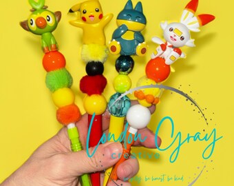 Handmade Beaded Pen(cil) | Cute Character Pens | Colorful Ballpoint Pens | Kid Gift | Boy or Girl Accessories | Gamer Gift | Stocking Stuff