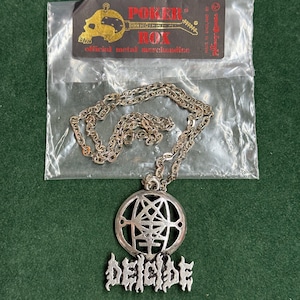 Vintage 1992 Deicide Band Blue Grape Alchemy Carta England Pendant Necklace