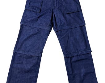 Pantaloni cargo in denim convertibili con cerniera Camp7, pantaloni da trekking bidirezionali, utilità e outdoor Gorpcore