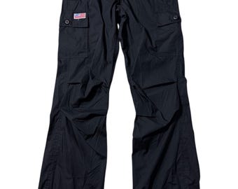 Vintage UFO Black Tactical Cargo Pants Multi-Pocket