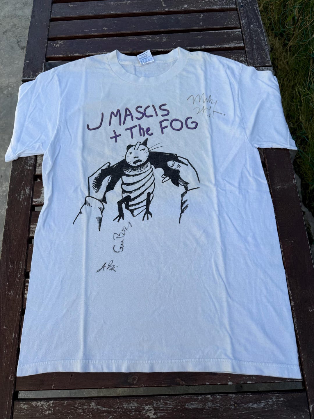 J Mascis +The Fog 2001年ヴィンテージ Tシャツ Vintage J Mascis + the Fog Band Signature Tshirt Dinosaur Jr