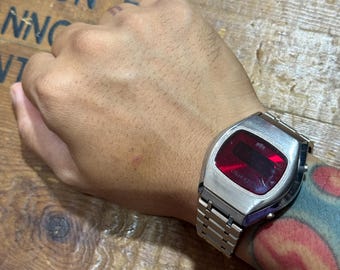Rare Vintage 70s Orient Touchtron Led Watch Japan Junk Not Working For Parts