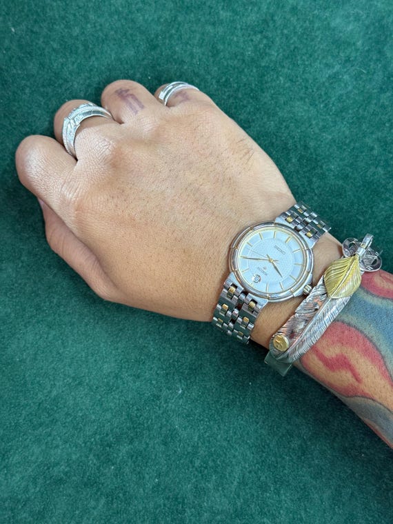 Vintage 80s Seiko Asterisk 5E32-6A50 Dual Tone Watch Rare - Etsy