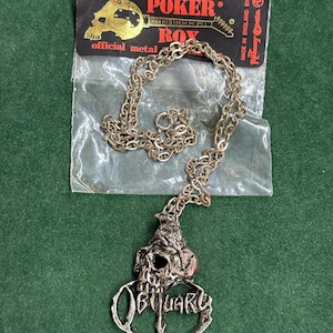 Vintage 1991 Obituary Band Blue Grape Alchemy Carta England Pendant Necklace