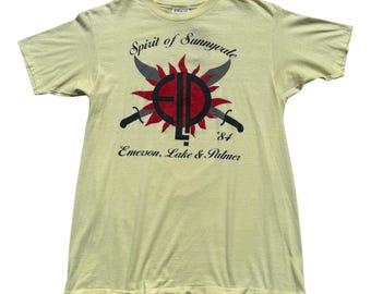 Vintage Emerson Lake & Palmer ELP Spirit Of Sunnyvale 1984 Tshirt