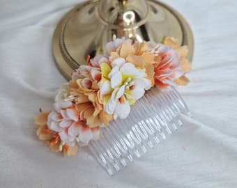 Orange Haarschmuck/Blüten Haarkamm/kleine Haarblüte/Pin Up Curl/Haarschmuck/Hochzeit Accessoire/orange Haarblüte/tropische Haarblüte/tropischer Haarkamm