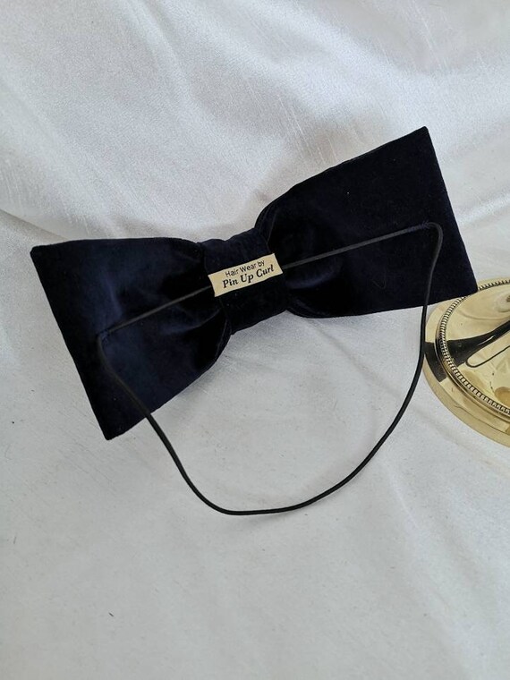 Antique tie handmade headband - CHANEL Chanel - dark blue - bow