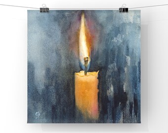 Candle Print or Note Card Set from Original Watercolor Painting