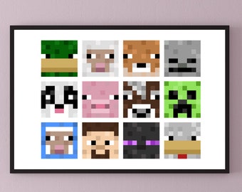 pics Pixel Art Grid Minecraft Items minecraft pixel art etsy