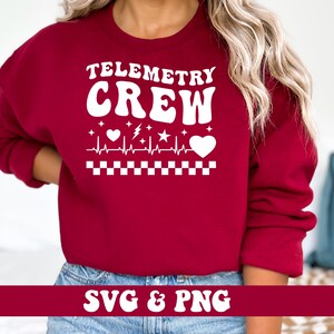 Telemetry Crew SVG and PNG, Groovy Retro Healthcare Trendy Registered ...