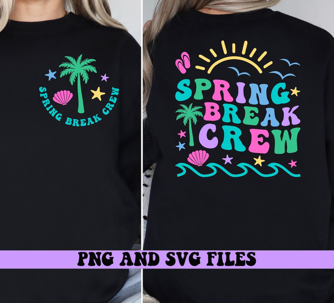 Spring Break Crew PNG SVG, Beach Vacation Png Svg, Trendy Spring Break ...