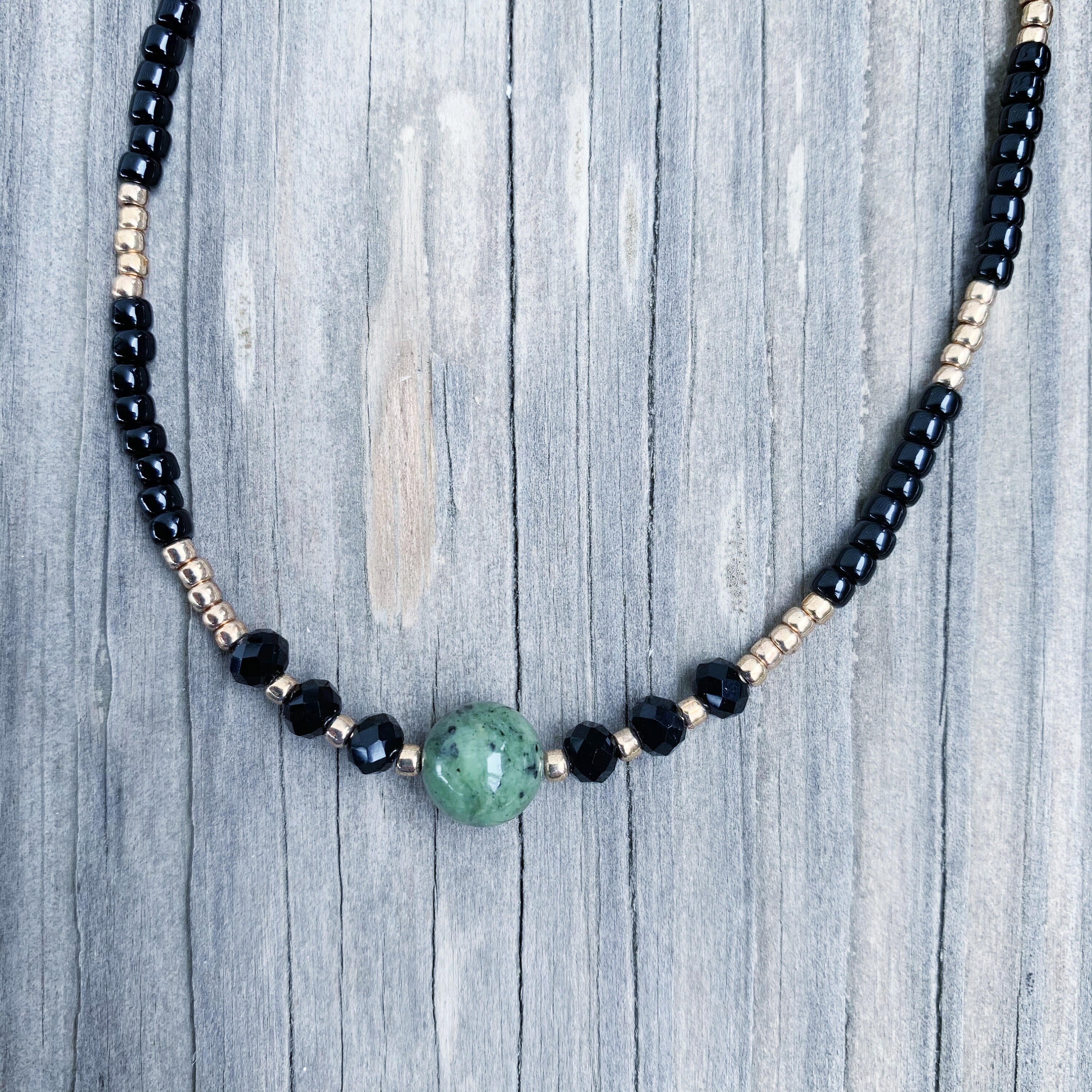 Jade choker necklace beaded choker necklace crystal Etsy