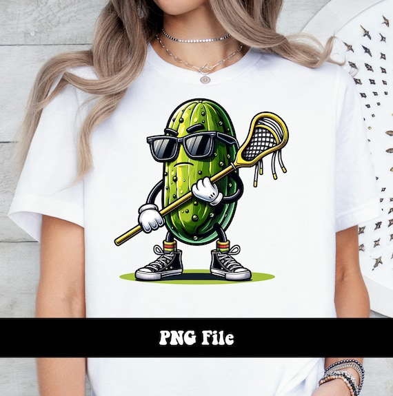 Lacrosse Pickle PNG, Sports Funny Lacrosse PNG, Pickle Playing Lacrosse Trendy T-shirt Design PNG Sublimation Design for Sports and Lacrosse