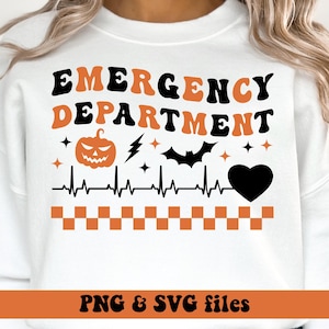 Emergency Department Halloween SVG and PNG Healthcare ER and Ed Nurse Halloween Png and Svg Spooky Rn Registered Nurse Nursing Png and Svg