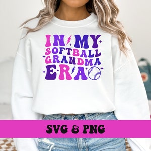 In My Softball Grandma Era SVG and PNG, Trendy Retro Sports Softball Grandma PNG and Svg Sublimation Design Sports Softball Png Svg
