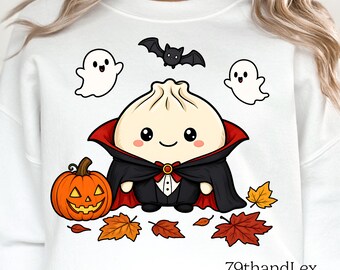 Halloween Vampire Dumpling Png, Spooky Fall Autumn Png, Trick or Treat T-shirt Sublimation Design Png, Digital Download