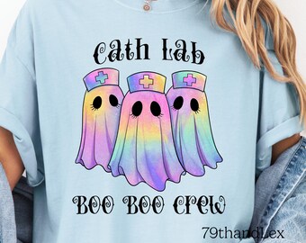Cath Lab Boo Boo Crew Halloween PNG, Spooky Nurse Png, Cath Lab Cardiac Nursing Medical T-shirt Sublimation Design Png, Digital Download