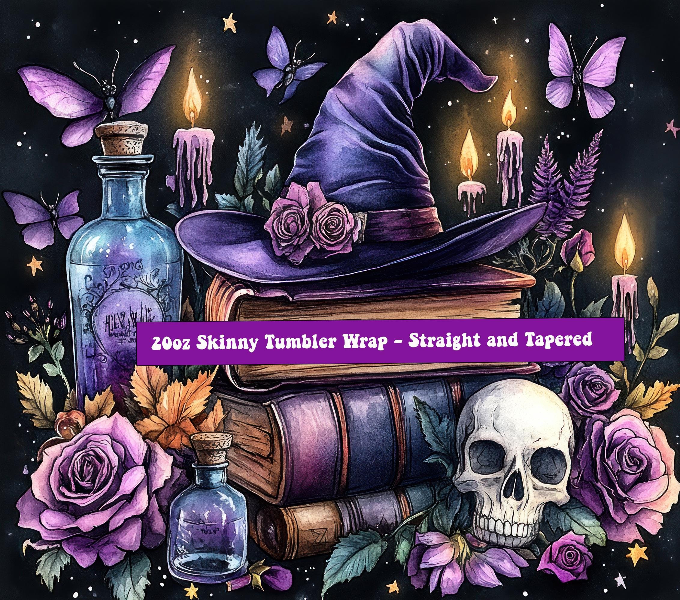 Witchy Spells Tumbler Wrap, 20 Oz Skinny Tumbler Wrap Sublimation PNG ...
