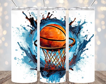 Basketball Graffiti 20oz Skinny Tumbler Wrap Sublimation Design PNG (Digital Download)