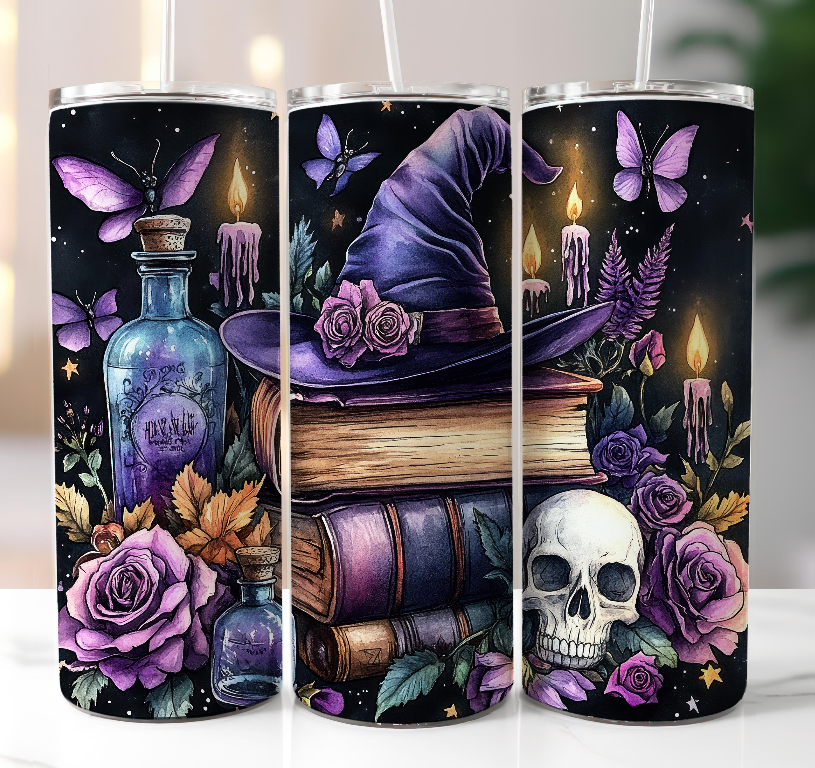Witchy Spells Tumbler Wrap, 20 Oz Skinny Tumbler Wrap Sublimation PNG ...