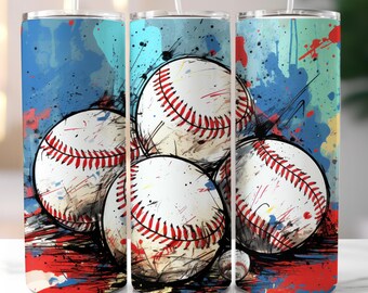 Baseball Tumbler Wrap, 20oz Skinny Sports and Baseball Mom Tumbler Wrap Design Png Artistic Graffiti Tumbler Wrap Sublimation Design Png