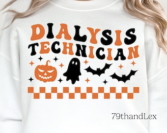 Dialysis Technician Halloween PNG + SVG, Spooky Healthcare Medical Png Svg Autumn Fall T-shirt Sublimation Design Png Svg Digital Download