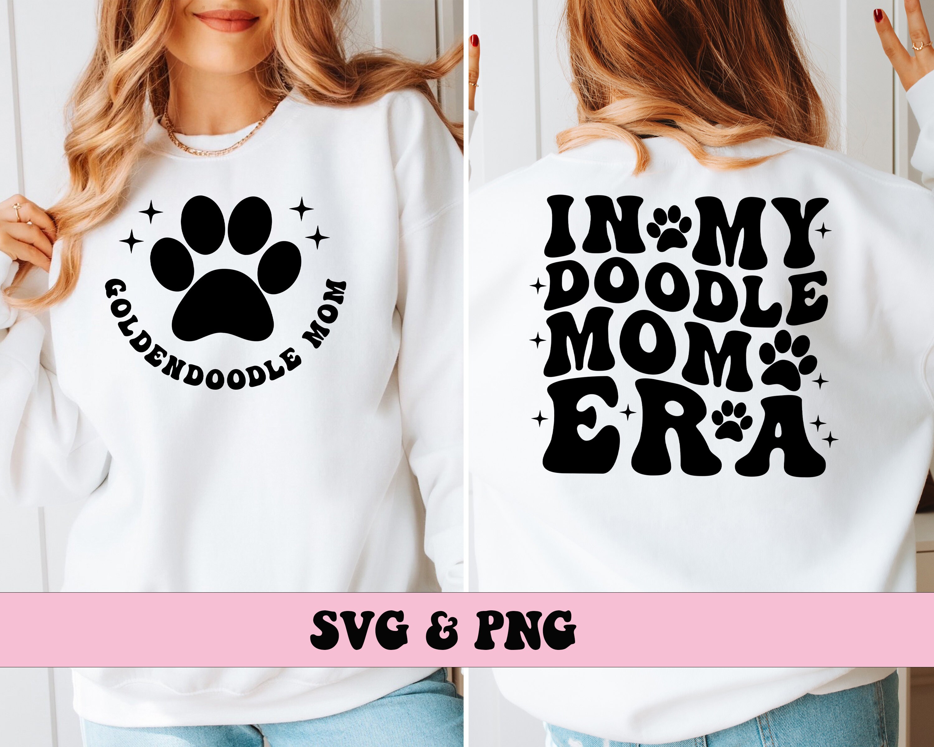 In My Doodle Mom Era SVG and PNG, Goldendoodle Dog Mom Fur Mama Groovy ...