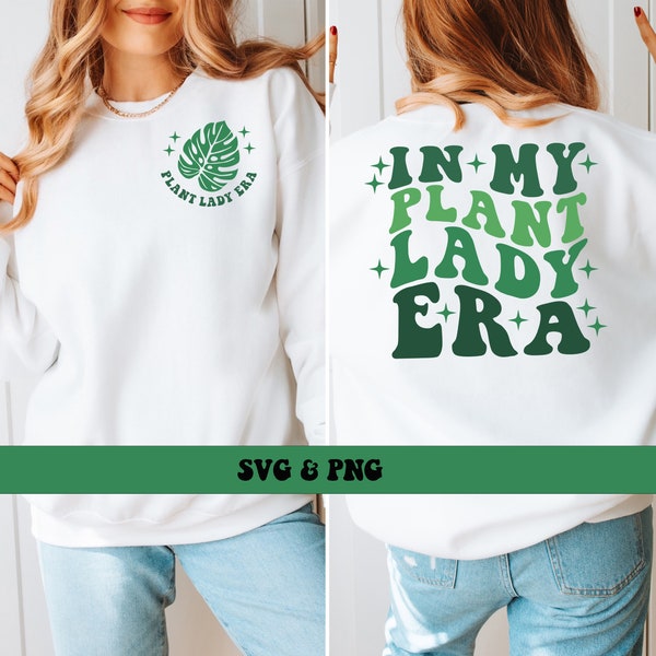 In My Plant Lady Era SVG and PNG, Plants svg and png, Retro Groovy Green Monstera Leaf Plant Lady SVG