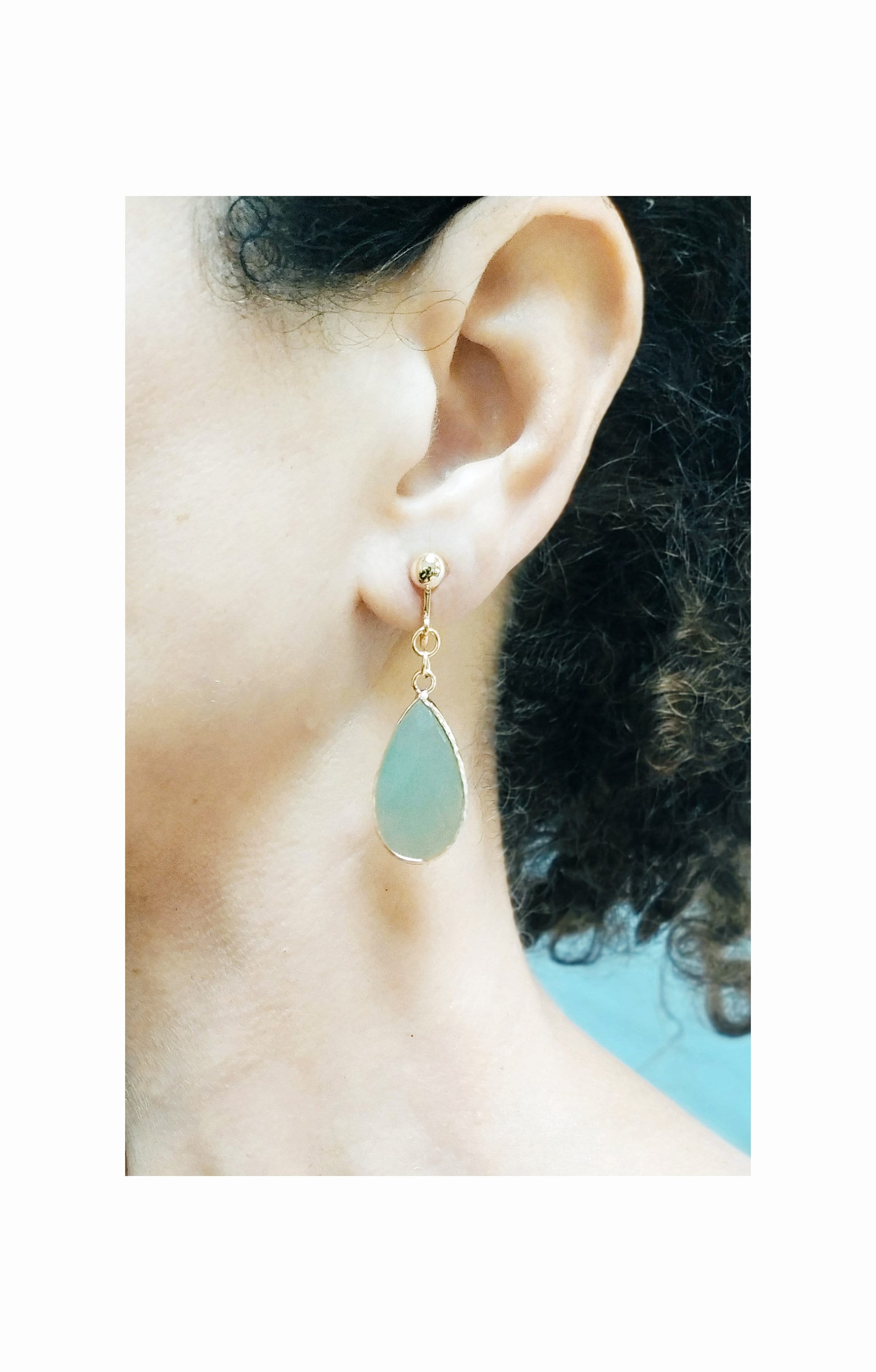 Boucles D'oreilles Vintage Vertes à Clips - Style Pendante Rétro - Bon état