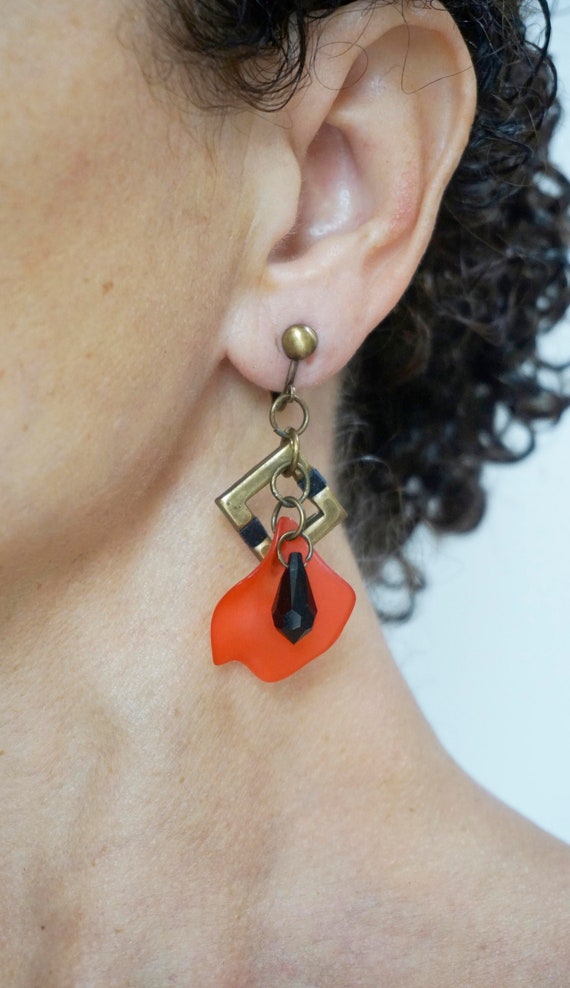 Clip on deals leather earrings