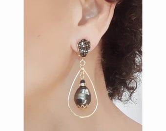 RIZILIA Gioielli Clip accomodati sul Crema Avorio Pearl & RhinesPlated