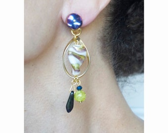 Boucles D'Oreilles Clips En Verre De Murano Authentique - Neuf Avec Étiquettes