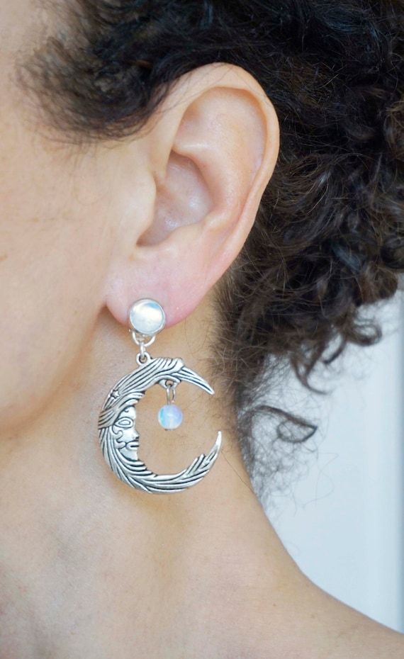Silver dangle clip on sale on earrings