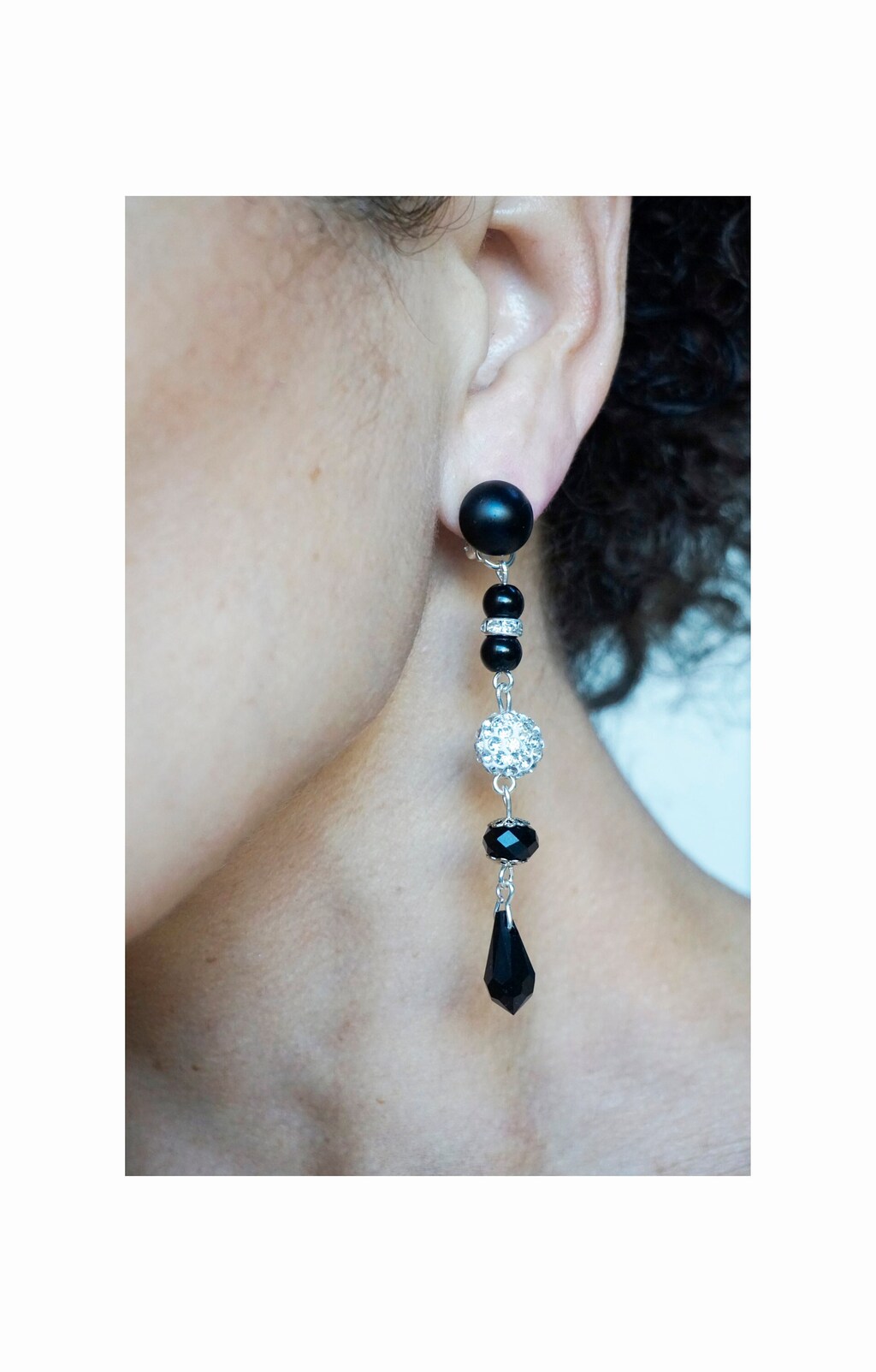 Orecchini A Clip Libellula Argento 925 Fattti A Mano Con Zirconi E Ceramica - Regalo Perfetto Per Donna